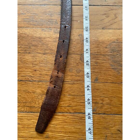 BACHRACH Brown Seriously Distressed Leather Belt Mens sz 40/42 - Picture 10 of 11